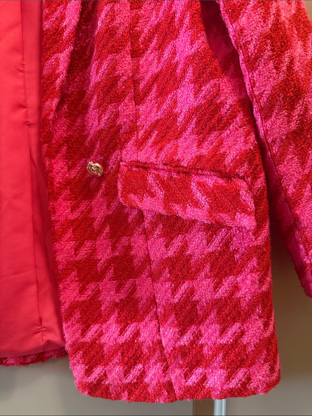 River Island Pink Houndstooth Blazer Jacket - Picture 2 of 5
